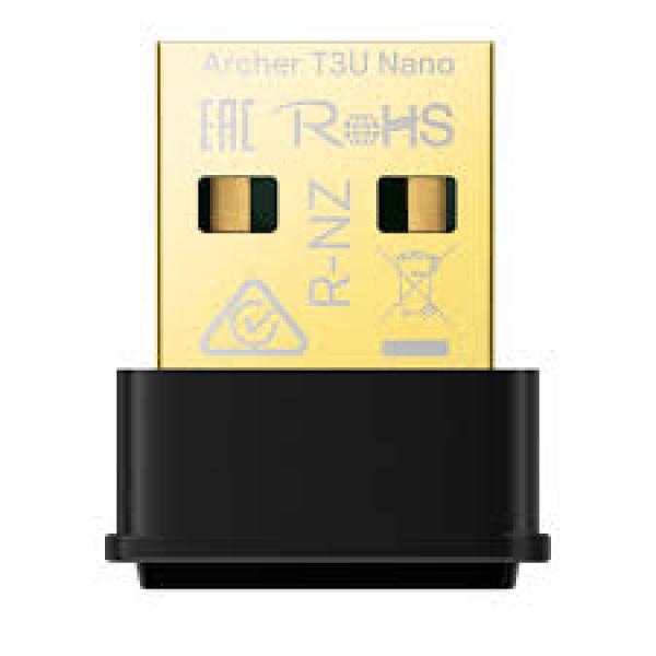  TP-LINK Archer T3U Nano Adaptador USB nano MU-MIMO inalámbrico AC1300 867Mbps 5GHz 400Mbps 2.4GHz ultra compacto 