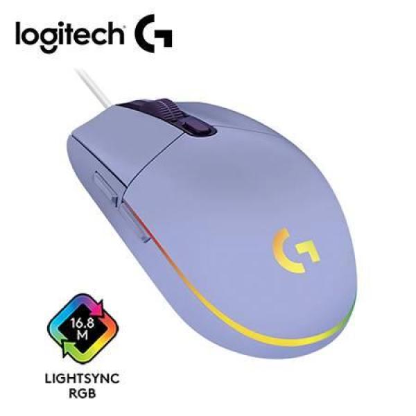  LOGITECH G203 LIGHTSYNC mouse óptico 8000 DPI RGB lila 