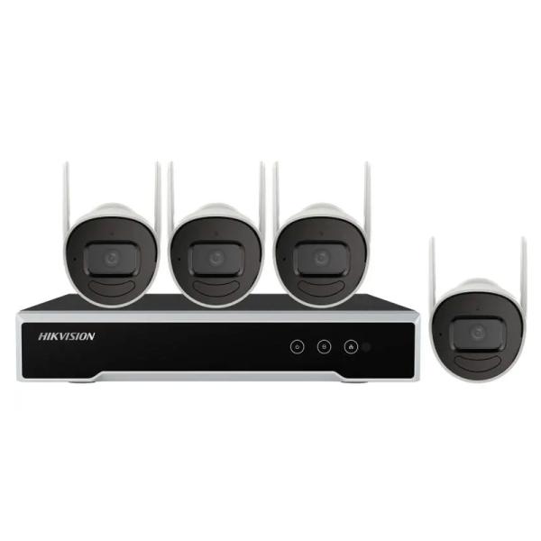  HIKVISION NK42W0H-1T(WD)(D) Kit de monitoreo NVR Wi‑Fi 4 canales + 4 cámaras Wi‑Fi 2MP con HDD 1TB 