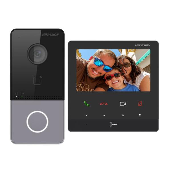  HIKVISION DS-KIS606-P Kit video portero IP 2MP 2 unidades interiores 1 unidad exterior PoE 2MP IP65 